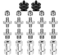 Chromlives Tornillo De Montaje para Cámara, Adaptador De Tornillo De Trípode De 1/4 a 3/8, Tornillo De 1/4 a 1/4,Adaptador De Tornillo De Rosca Convertidor 3/8-20,De Montaje De Zapata Caliente,22 Pcs