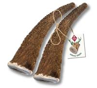 ChronoBalance S Asta de Ciervo para Perros, 100% Naturales Piezas Enteras, Palillo Masticable, Juguetes para Perros, Tratar Cuidado Dental, Sin Aditivos, Larga Duración, Conjunto de 2