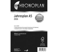 Chronoplan 50276 - Recambio para agenda 2026 (plan anual A5 (148 x 210 mm), para planificación anual clara, 1 mes en 1 página para abrir con pliegue Leporello), color blanco