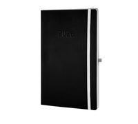 Chronoplan 50926 - Agenda 2026 (A5 (135 x 210 mm) con tapa blanda, planificador semanal, 1 semana en 2 páginas, con lazo flexible para bolígrafo, cinta adhesiva, cierre de goma), color negro