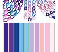 CHRORINE 600 tiras de papel coloridas para decoraciones de fiesta de cumpleaños, suministros de manualidades (azul rosa, 1 x 7.1 pulgadas)