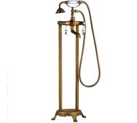 chrtyum grifos de bañera Grifo de bañera Antiguo de pie, Cascada, con Ducha de Mano, de latón, Mezclador de Suelo.(D)
