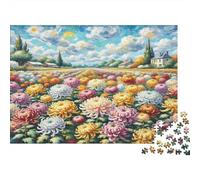 Chrysanthemum 1000Pc for The Whole Family Mixed Flowers in Village Field for Women, Gifts for Men & Adults 70x50cm/1000pcs