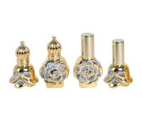 CHSEEO 2 Piezas Pulverización + 2 Piezas Rodillo Vacía Botella de Perfume, 10 ml/0,35 onzas Botella con Roll-on para Aceites Esenciales, Diseño de Flores Botellas de Recarga
