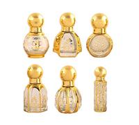 CHSEEO 6 Pcs Vintage Cristal Botellas Roll On, 6 ml Árabes Perfumes para Aceites Esenciales Rellenable Vacías Pequeñas Botellas, para Cosméticos aceites esenciales perfumes Aromaterapia Masajes