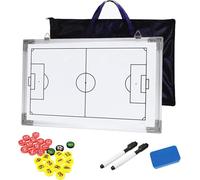 CHSEEO Pizarron Futbol Entrenador magnética, con Juego de 26 Imanes Magnéticos Fichas Imantadas Fútbol, Borrador de Pizarra Magnética, Rotuladores, Escritura a Doble Cara Impermeable, Grande