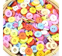 CHSEROK 400 Piezas Botones Decorativos Coloridos para Costura y Manualidades, con Agujeros Hechos a Mano, Ricos Estilos y Formas para Camisas y Decoración