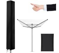 CHSEROK Cubre Tendederos Exterior, Oxford 210D Funda Tendedero Exterior Cubierta, 160 x 15 x 15 cm Fundas Tendederos Giratorios Tejido, con Cremallera y Cordón Ajustable, para Tendedero Giratorio