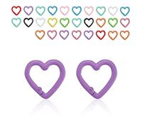 CHSEROK Mosquetones Pequeños Forma de Corazón, 30 Piezas Mosqueton Llavero, Mosqueton Colores Mosquetones Pequeños para Llaveros, Hebillas Mochila, Manualidades Bricolaje