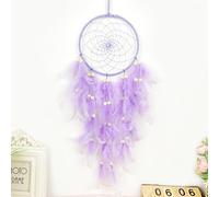 CHSEROK Pequeño atrapasueños de macramé morado de plumas, hecho a mano, exquisito y creativo, regalo