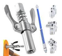 CHSG 8PCS Herramientas de Pistola de Mantequilla, Lubricación Precisa, Boquilla para Prensa de Engrasado, Juego de Adaptadores para Prensas de Engrasado, con Manguera de 80 cm y Accesorio