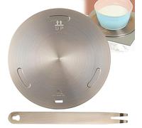 CHSG Placa Difusora De Calor, Inoxidable Inducción Adaptador Convertidor Placa, Adaptador Placa Induccion, Placa Convertidora De Inducción Con Mango,Apto Para Cocinas De Gas, Cafeteras(24cm)