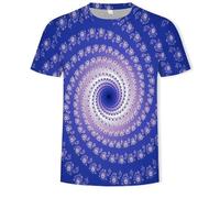 CHSLO Hombre 3D Estampado Camiseta Camiseta Geométrica De Verano Unisex con Estampado Digital 3D, Cuello Redondo, Manga Corta, Holgada, Transpirable, Elástica, Media Manga, Top Deportivo De Gran Tam