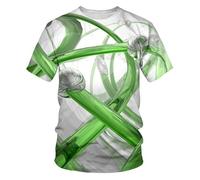 CHSLO Hombre 3D Estampado Camiseta Camiseta Geométrica De Verano Unisex con Estampado Digital 3D, Cuello Redondo, Manga Corta, Holgada, Transpirable, Elástica, Media Manga, Top Deportivo De Gran Tam