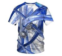CHSLO Hombre 3D Estampado Camiseta Camiseta Geométrica De Verano Unisex con Estampado Digital 3D, Cuello Redondo, Manga Corta, Holgada, Transpirable, Elástica, Media Manga, Top Deportivo De Gran Tam
