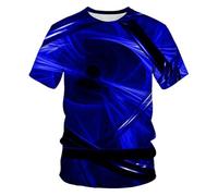 CHSLO Hombre 3D Estampado Camiseta Camiseta Geométrica De Verano Unisex con Estampado Digital 3D, Cuello Redondo, Manga Corta, Holgada, Transpirable, Elástica, Media Manga, Top Deportivo De Gran Tam