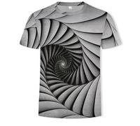 CHSLO Hombre 3D Estampado Camiseta Camiseta Geométrica De Verano Unisex con Estampado Digital 3D, Cuello Redondo, Manga Corta, Holgada, Transpirable, Elástica, Media Manga, Top Deportivo De Gran Tam