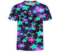 CHSLO Hombre 3D Estampado Camiseta Camiseta Geométrica De Verano Unisex con Estampado Digital 3D, Cuello Redondo, Manga Corta, Holgada, Transpirable, Elástica, Media Manga, Top Deportivo De Gran Tam