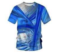 CHSLO Hombre 3D Estampado Camiseta Camiseta Geométrica De Verano Unisex con Estampado Digital 3D, Cuello Redondo, Manga Corta, Holgada, Transpirable, Elástica, Media Manga, Top Deportivo De Gran Tam