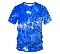 CHSLO Hombre 3D Estampado Camiseta Camiseta Geométrica De Verano Unisex con Estampado Digital 3D, Cuello Redondo, Manga Corta, Holgada, Transpirable, Elástica, Media Manga, Top Deportivo De Gran Tam