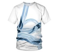 CHSLO Hombre 3D Estampado Camiseta Camiseta Geométrica De Verano Unisex con Estampado Digital 3D, Cuello Redondo, Manga Corta, Holgada, Transpirable, Elástica, Media Manga, Top Deportivo De Gran Tam