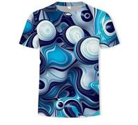 CHSLO Hombre 3D Estampado Camiseta Camiseta Geométrica De Verano Unisex con Estampado Digital 3D, Cuello Redondo, Manga Corta, Holgada, Transpirable, Elástica, Media Manga, Top Deportivo De Gran Tam