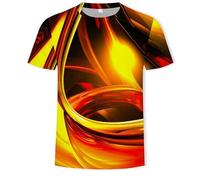 CHSLO Hombre 3D Estampado Camiseta Camiseta Geométrica De Verano Unisex con Estampado Digital 3D, Cuello Redondo, Manga Corta, Holgada, Transpirable, Elástica, Media Manga, Top Deportivo De Gran Tam