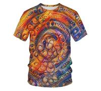 CHSLO Hombre 3D Estampado Camiseta Camiseta Geométrica De Verano Unisex con Estampado Digital 3D, Cuello Redondo, Manga Corta, Holgada, Transpirable, Elástica, Media Manga, Top Deportivo De Gran Tam