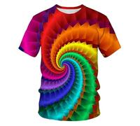 CHSLO Hombre 3D Estampado Camiseta Camiseta Geométrica De Verano Unisex con Estampado Digital 3D, Cuello Redondo, Manga Corta, Holgada, Transpirable, Elástica, Media Manga, Top Deportivo De Gran Tam
