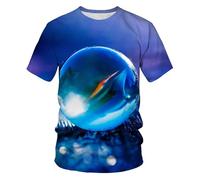 CHSLO Hombre 3D Estampado Camiseta Camiseta Geométrica De Verano Unisex con Estampado Digital 3D, Cuello Redondo, Manga Corta, Holgada, Transpirable, Elástica, Media Manga, Top Deportivo De Gran Tam
