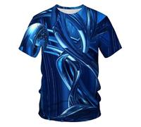 CHSLO Hombre 3D Estampado Camiseta Camiseta Geométrica De Verano Unisex con Estampado Digital 3D, Cuello Redondo, Manga Corta, Holgada, Transpirable, Elástica, Media Manga, Top Deportivo De Gran Tam