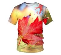 CHSLO Hombre 3D Estampado Camiseta Paisaje Natural De Verano, Camiseta Unisex con Estampado Digital 3D, Cuello Redondo, Camisa Holgada De Media Manga para Hombre, Top De Manga Corta De Gran Tamaño D