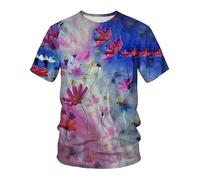 CHSLO Hombre 3D Estampado Camiseta Paisaje Natural De Verano, Camiseta Unisex con Estampado Digital 3D, Cuello Redondo, Camisa Holgada De Media Manga para Hombre, Top De Manga Corta De Gran Tamaño D