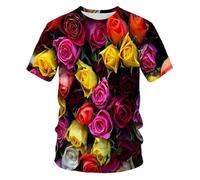 CHSLO Hombre 3D Estampado Camiseta Paisaje Natural De Verano, Camiseta Unisex con Estampado Digital 3D, Cuello Redondo, Camisa Holgada De Media Manga para Hombre, Top De Manga Corta De Gran Tamaño D