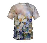 CHSLO Hombre 3D Estampado Camiseta Paisaje Natural De Verano, Camiseta Unisex con Estampado Digital 3D, Cuello Redondo, Camisa Holgada De Media Manga para Hombre, Top De Manga Corta De Gran Tamaño D