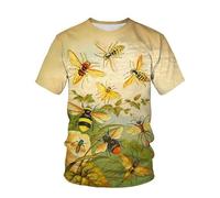 CHSLO Hombre 3D Estampado Camiseta Paisaje Natural De Verano, Camiseta Unisex con Estampado Digital 3D, Cuello Redondo, Camisa Holgada De Media Manga para Hombre, Top De Manga Corta De Gran Tamaño D