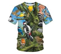 CHSLO Hombre 3D Estampado Camiseta Paisaje Natural De Verano, Camiseta Unisex con Estampado Digital 3D, Cuello Redondo, Camisa Holgada De Media Manga para Hombre, Top De Manga Corta De Gran Tamaño D