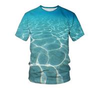 CHSLO Hombre 3D Estampado Camiseta Summer Underwater World Deep Sea Fish Camiseta Unisex con Estampado Digital 3D Cuello Redondo De Secado Rápido Camisa De Fondo De Media Manga Elástica Holgada De M