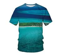 CHSLO Hombre 3D Estampado Camiseta Summer Underwater World Deep Sea Fish Camiseta Unisex con Estampado Digital 3D Cuello Redondo De Secado Rápido Camisa De Fondo De Media Manga Elástica Holgada De M