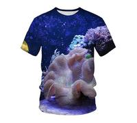 CHSLO Hombre 3D Estampado Camiseta Summer Underwater World Deep Sea Fish Camiseta Unisex con Estampado Digital 3D Cuello Redondo De Secado Rápido Camisa De Fondo De Media Manga Elástica Holgada De M