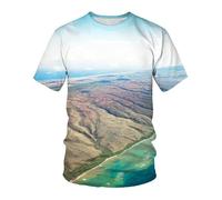 CHSLO Hombre 3D Estampado Camiseta Summer Underwater World Deep Sea Fish Camiseta Unisex con Estampado Digital 3D Cuello Redondo De Secado Rápido Camisa De Fondo De Media Manga Elástica Holgada De M