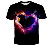 CHSLO Hombre 3D Estampado Camiseta Verano Inyección De Tinta Colorida De Humo Camiseta con Estampado Digital 3D Unisex, Cuello Redondo, Manga Corta, Holgada, Elástica, Transpirable, Deportiva, De Gr
