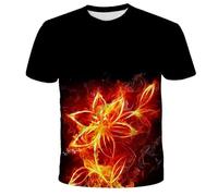CHSLO Hombre 3D Estampado Camiseta Verano Inyección De Tinta Colorida De Humo Camiseta con Estampado Digital 3D Unisex, Cuello Redondo, Manga Corta, Holgada, Elástica, Transpirable, Deportiva, De Gr
