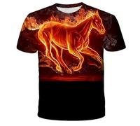 CHSLO Hombre 3D Estampado Camiseta Verano Inyección De Tinta Colorida De Humo Camiseta con Estampado Digital 3D Unisex, Cuello Redondo, Manga Corta, Holgada, Elástica, Transpirable, Deportiva, De Gr