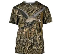 CHSLO Hombre 3D Estampado Camiseta Verano Pájaro Jabalí Selva Animal Unisex Impresión Digital 3D Camiseta Cuello Redondo Manga Corta Suelta Fitness Estiramiento Transpirable Deportes Top De Gran Tam