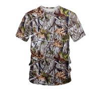 CHSLO Hombre 3D Estampado Camiseta Verano Selva Bosque Caza Unisex 3D Camiseta Impresa Digital Cuello Redondo Manga Corta Suelta Fitness Estiramiento Transpirable Deportes Top De Gran Tamaño