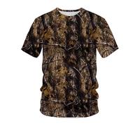 CHSLO Hombre 3D Estampado Camiseta Verano Selva Bosque Caza Unisex 3D Camiseta Impresa Digital Cuello Redondo Manga Corta Suelta Fitness Estiramiento Transpirable Deportes Top De Gran Tamaño