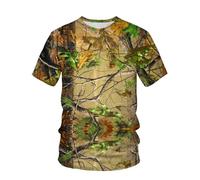 CHSLO Hombre 3D Estampado Camiseta Verano Selva Bosque Caza Unisex 3D Camiseta Impresa Digital Cuello Redondo Manga Corta Suelta Fitness Estiramiento Transpirable Deportes Top De Gran Tamaño