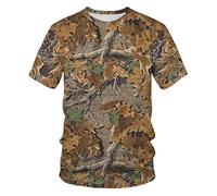 CHSLO Hombre 3D Estampado Camiseta Verano Selva Bosque Caza Unisex 3D Camiseta Impresa Digital Cuello Redondo Manga Corta Suelta Fitness Estiramiento Transpirable Deportes Top De Gran Tamaño