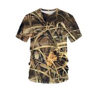 CHSLO Hombre 3D Estampado Camiseta Verano Selva Bosque Caza Unisex 3D Camiseta Impresa Digital Cuello Redondo Manga Corta Suelta Fitness Estiramiento Transpirable Deportes Top De Gran Tamaño